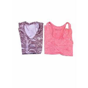 Under Armour Bundle Women's XL V-neck T-shirt &Racerback Tank Athleisure